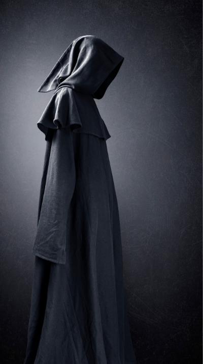 Villain in a hooded cape