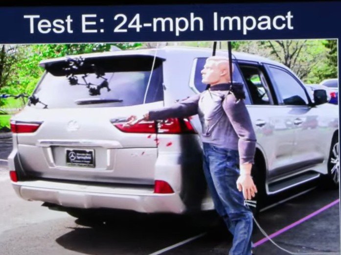 24 mph test Wolfe Rescue Randy getting demolished by a Lexus