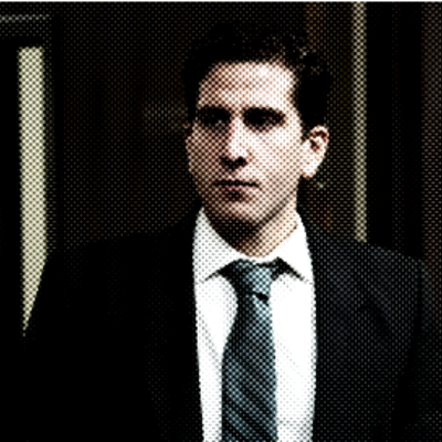 Bryan Kohberger with Screen Semitone effect Bryan Kohberger In suit and tie.
