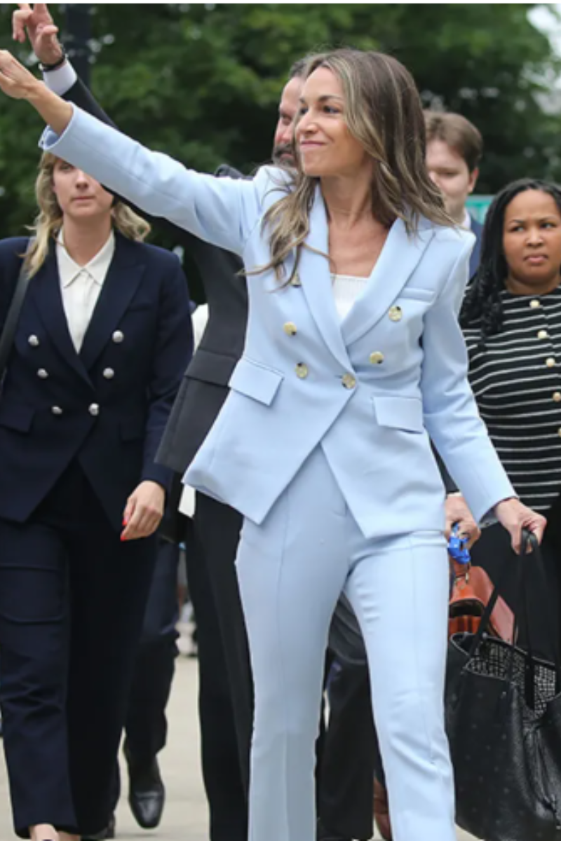 Karen Read Karen Read in Powder Blue Suit Verdict Day