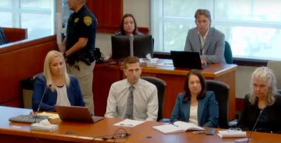 Kohberger and defense team at plea hearing. Kohberger and defense team at plea hearing.