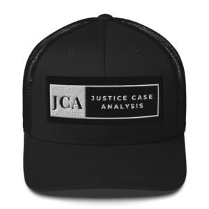 Justice Case Analysis Logo Trucker Cap