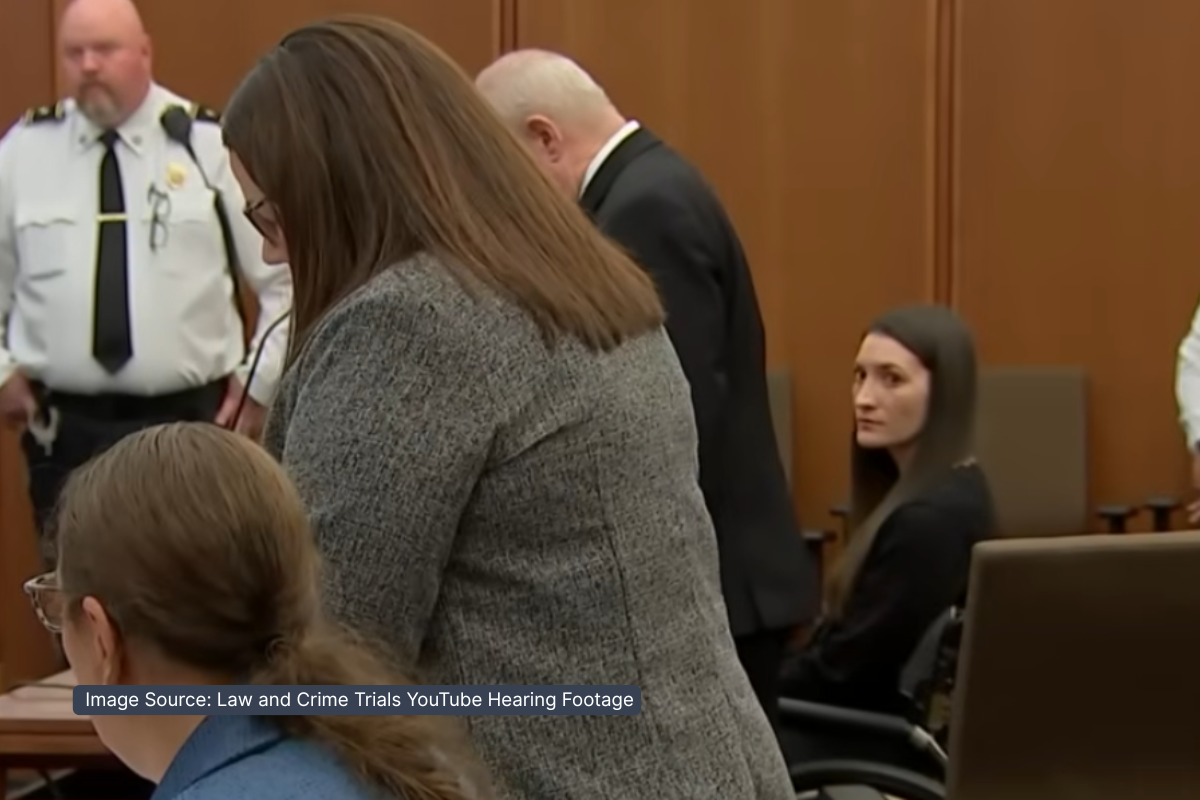 Lindsay Clancy attending her arraignment from a hospital bed.