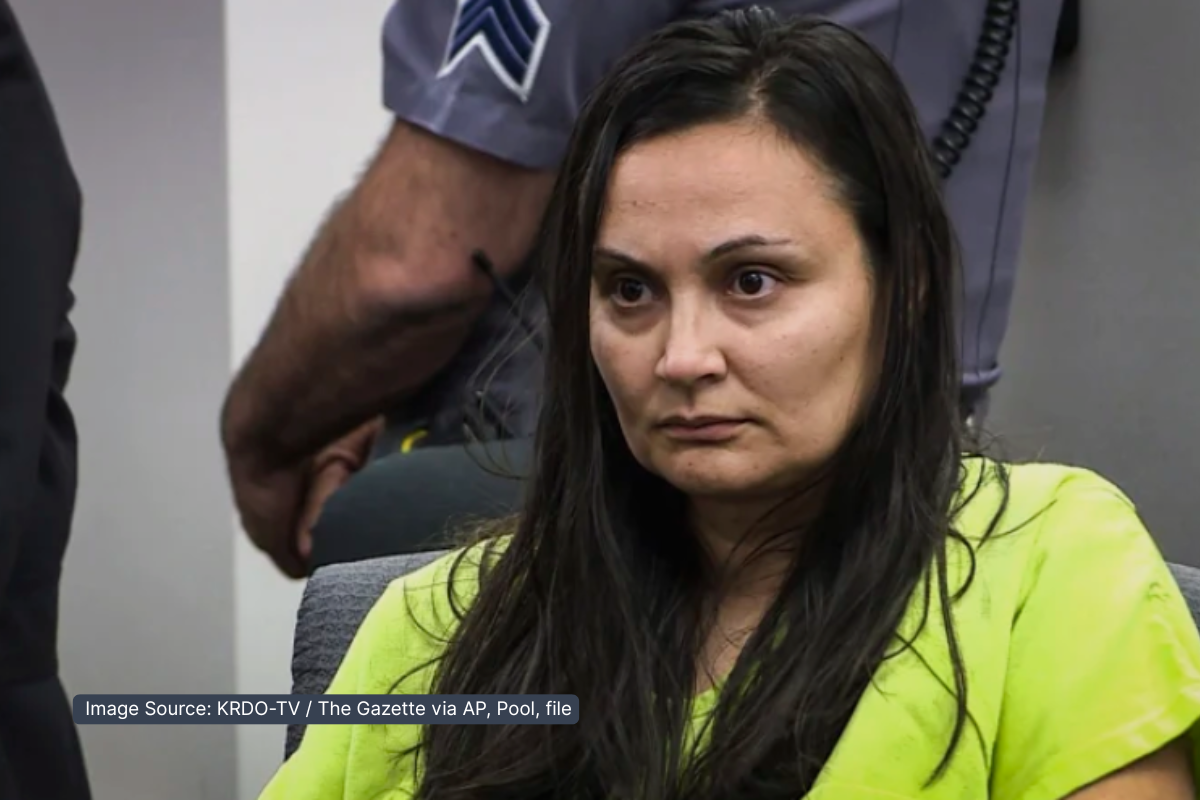 Leticia Stauch in court in prison uniform.
