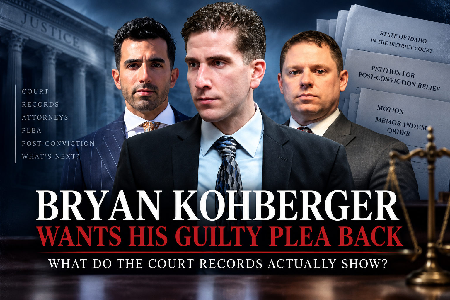 Bryan Kohberger with his new attorneys Greg Rauch and Jason Goldberg